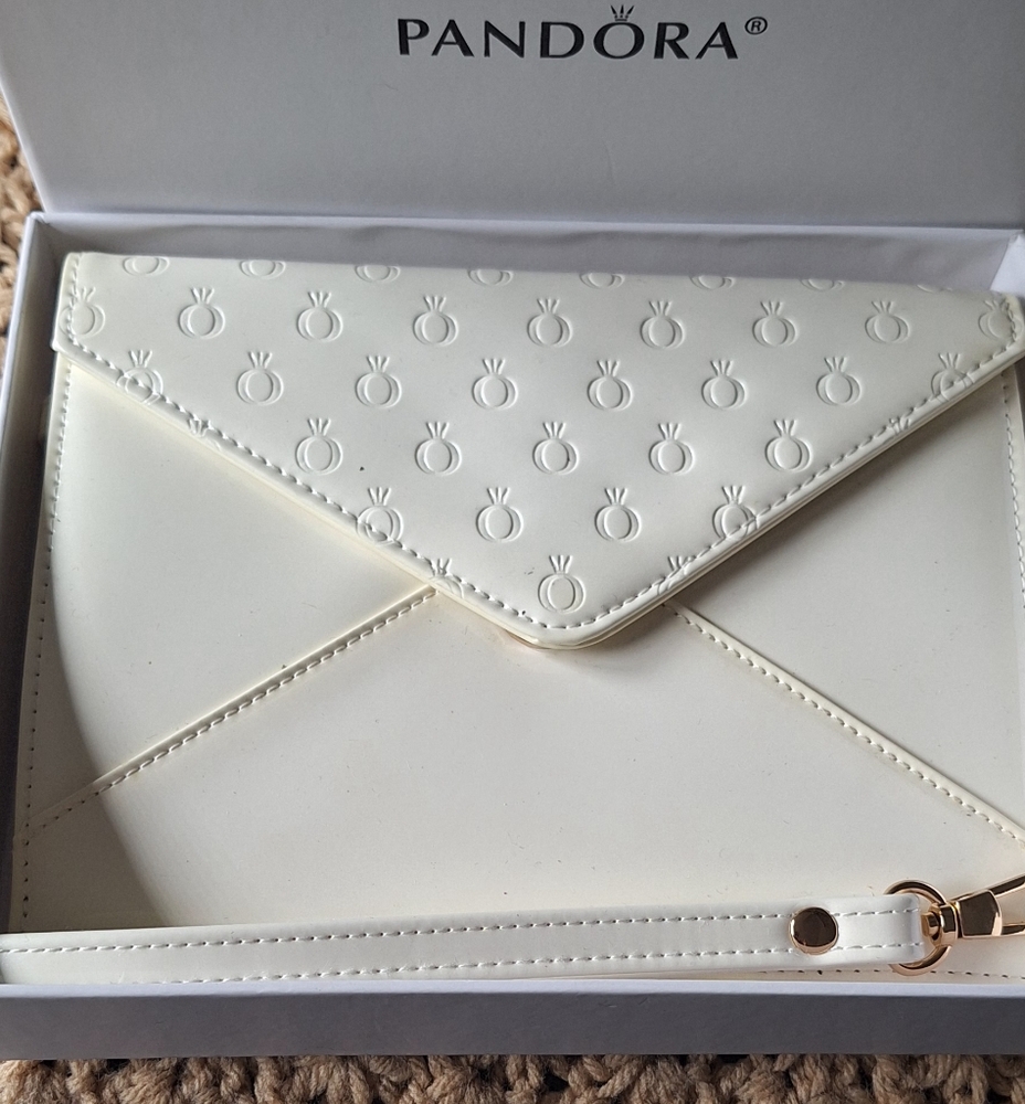 Pandora Cream Textured Envelope Clutch